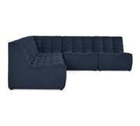 Lisa Design – Canapé droit LISA DESIGN 5 places en velours 253×253×76 cm Bleu marine G