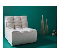 Ellie - fauteuil sans accoudoir en velours texturé - Beige