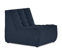 Ellie - fauteuil sans accoudoir en velours texturé - Bleu marine
