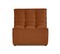 Ellie - fauteuil sans accoudoir en velours texturé - Terracotta