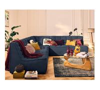 Ellie - module d'angle en velours texturé - Bleu marine