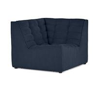 Ellie - module d'angle en velours texturé - Bleu marine
