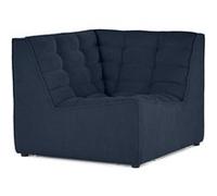 Ellie - module d'angle en velours texturé - Bleu marine Bleu marine G
