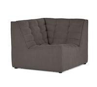 Ellie - module d'angle en velours texturé - Gris