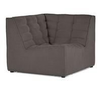 Ellie - module d'angle en velours texturé - Gris Gris G