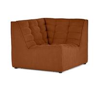 Ellie - module d'angle en velours texturé - Terracotta