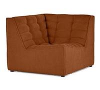Ellie - module d'angle en velours texturé - Terracotta Terracotta