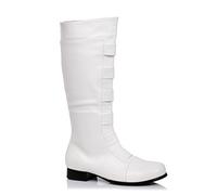 Ellie Shoes Adult White Superhero Boots Medium