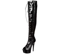 Ellie Shoes Bottes cuissardes tendance pour femme, noir (noir), 43 EU