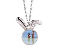 Ellie Yao Collier avec pendentif en forme de vague de mer avec photo afchildren