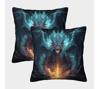 EllieAu Ensemble De 2 Pièces Housses De Coussin Diable Dragon Throw Taie d'oreiller Abîme Profond Décoratives pour Canapé, Lit, Chaise 40x40cm