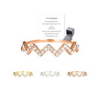 Elliegrace Bague « To My Daughter Highs And Lows » en argent S925 plaqué or 18 carats pour mère et fille, bague de phalange empilable minimaliste, cadeau d'anniversaire pour femme, 8, Argent, Zircone