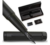 Ellington Pens Ensemble de stylos-plume de luxe pour écriture - Pointe moyenne lisse - Avec convertisseur d'encre rechargeable, 3 cartouches d'encre (noir et bleu) - Calligraphie élégante