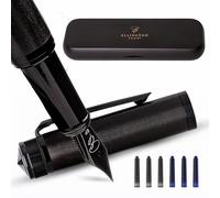 Ellington Pens Ensemble de stylos plume en bois élégant - Comprend une boîte à stylos en bois, un convertisseur d'encre, 6 cartouches d'encre, 3 options de taille de plume et un coffret cadeau -