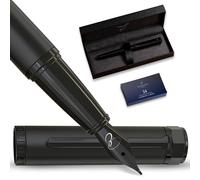 Ellington Pens Stylo-plume de luxe - Le pack économique furtif - Pointe moyenne lisse - Comprend 24 cartouches d'encre, convertisseur d'encre, coffret cadeau - Calligraphie élégante, journal, croquis