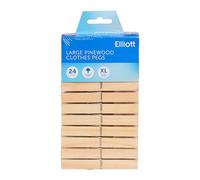 Elliott Lot de 24 Pinces à Linge Extra Larges en pin avec Ressort hélicoïdal pour Donner Une Prise Ferme, Forme profilée pour éviter de marquer Les vêtements, idéales pour accrocher Tous Les Types de