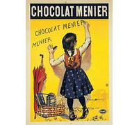 Ellis Chocolat Menier Girl Plaque métallique rétro en étain pour magasin, bar, décoration de maison, garage