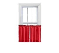 Ellis Curtain Stacey Paire de Rideaux Transparents sur Mesure Rouge 142 x 61 cm