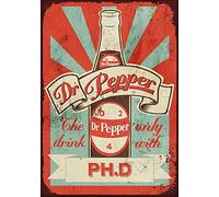 Ellis Dr Pepper Plaque en métal rétro pour décoration de maison, garage