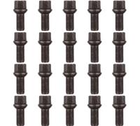 Ellis Excellence Lot de 20 boulons de roue en alliage M14 x 1,5, filetage 27 mm, siège radius, hexagonal 17 mm (Noir)