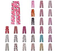 ello itty Pyjama Pantalon Femmes Noël Flanelle Pyjamas Filles Polaire Chaud Dessin Animé en Laine Kawaii à La Mode Décontracté Pyjamas Maison Pantalons Idee Cadeau Noel Femme Homme Enfant Fille