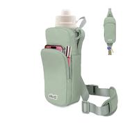Ello Sac à bandoulière pour bouteille d'eau - Peut contenir des bouteilles jusqu'à 1 200 ml - Porte-bouteilles mains libres avec poches à fermeture éclair, sangle réglable et support à cordon de