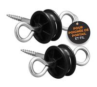 Ellofence 2x Isolateur d’ancrage - Isolateur double face pour poignée de portail - Lot de 2 isolateurs premium pour clôture électrique - Accessoire pour poignée de portail