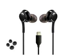 ElloGear Écouteurs stéréo pour Samsung Galaxy Note 10, Note 10+, Galaxy S10, S9 Plus, S10e - DJ Tuned - Câble tressé avec microphone et contrôle du volume à distance - Connecteur de type C - Noir