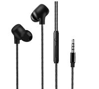 ElloGear Eg10 Écouteurs stéréo 3,5 mm avec technologie d'isolation du bruit, microphone et contrôle du volume - Clarté et performance des basses - Noir