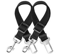 ElloLife Lot de 2 ceintures de sécurité de voiture pour chiens, harnais de ceinture en nylon réglable universel pour transporter des animaux de compagnie
