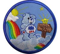ELLU Bisounours Bleu Grincheux Patch Iron on Cloud Rainbow Sun Star Hearts Badge
