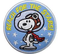 ELLU Écusson Snoopy Astronaute Chien de l'espace Étoiles Badge brodé Fer à Coudre sur Sac à vêtements