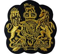 ELLU Royal Blason Patch Fer à Coudre sur Insigne brodé UK Angleterre GB Or Noir