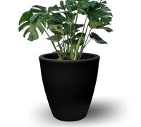 Elly Décor Jardinière de 30,5 cm pour Jardin avec Drainage - Grand Pot Rond léger et extrêmement Durable - Pot en Plastique pour intérieur et extérieur - 30,5 x 30,5 x 17,8 cm - Noir