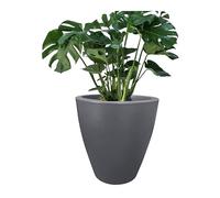 Elly Décor Pot de Fleurs de Jardin de 30,5 cm avec Drainage, Grand Pot Rond Moderne, léger et extrêmement Durable | pour terrasse, intérieur et extérieur | 30,5 x 30,5 cm Gris