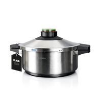 ELMA Autocuiseur 4 L Ø24 cm | Cocotte-Minute en Acier Inoxydable 18/10, Compatible Induction, 2 Modes de Cuisson, Triple Sécurité, Couvercle en Verre Inclus