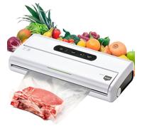 ELMA Machine sous vide domestique V Start, machine sous vide alimentaire | Taille compacte, emballage automatique avec barre d'étanchéité de 30 cm | Blanc, 34 x 15 x 7 cm, 175 W | Comprend des sacs
