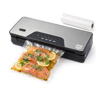ELMA Machine Sous Vide V Top, Machine Sous Vide pour Aliments Secs et Humides | avec Couteau de Coupe, Appareil de Mise Sous Vide Sans Fil, Rouleau Gauffré Inclus, 38,5 x 14,5 x 8,2 cm, 80W
