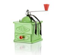 Elma Moulin à Café Manuel de Style Vintage avec Deux Positions de Réglage | Assiette, Usage Décoratif, Couleur Verte, 10,5 x 10,5 x 15,5 cm | Ne Moud pas le Café