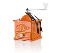 Elma Moulin à Café Manuel de Style Vintage avec Deux Positions de Réglage | Assiette, Usage Décoratif, Couleur Orange, 10,5 x 10,5 x 15,5 cm | Ne Moud pas le Café