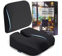 Elmara Coussin pour fauteuil roulant - 10,2 cm d'épaisseur - Coussin de siège et coussin de dossier pour fauteuil roulant (lot de 2) - Accessoires pour fauteuil roulant, accessoires de scooter de