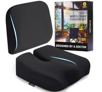 Elmara Coussin pour fauteuil roulant - 10,2 cm d'épaisseur - Coussin de siège et coussin de dossier pour fauteuil roulant (lot de 2) - Accessoires pour fauteuil roulant, accessoires de scooter de