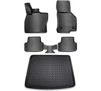 Elmasline - Lot de Tapis en Caoutchouc et Tapis de Coffre 3D - pour VW Golf 7 Variant 2012-2021 - Bord Haut