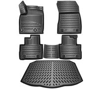 ELMASLINE 3D Tapis de Sol et Tapis de Coffre pour Nissan Qashqai (J12) 2021-2025 (Plancher de Chargement inférieur) | Ne rentre Pas dans E-Power !!! | Tapis de Voiture et Bac de Coffre