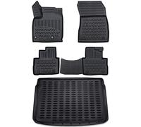 ELMASLINE 3D Tapis de Sol et Tapis de Coffre pour Nissan Qashqai (J12) 2021-2025 (Plancher de Chargement supérieur) | Ne rentre Pas dans E-Power !!! | Tapis de Voiture et Bac de Coffre