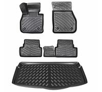 ELMASLINE 3D Tapis de Sol et Tapis de Coffre pour VW Polo à partir de 2017 (Plancher de Chargement inférieur) | Tapis de Voiture et Bac de Coffre | Accessoires Auto | Bord de 5 cm