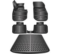 ELMASLINE Ensemble de Tapis de Sol en Caoutchouc 3D et bac de Coffre pour BMW IX1 2022-2026 (U11 BEV) - Accessoires pour Tapis de Coffre - Convient Uniquement en Version électrique