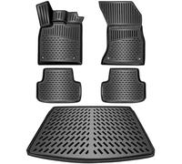 ELMASLINE Ensemble de tapis en caoutchouc 3D et bac de coffre pour Renault TWINGO Électrique à partir de 2020 Z.E. | Accessoire tapis de sol et de coffre