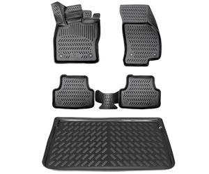 ELMASLINE Ensemble de tapis en caoutchouc 3D + tapis de coffre pour Opel Astra K à partir de 2015, berlines | Bord haut | Tapis de sol design