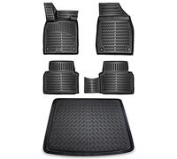 Elmasline Ensemble de tapis en caoutchouc et bac de coffre pour VW Golf 5 2003-2008 hayon | Bordure extra haute de 5 cm